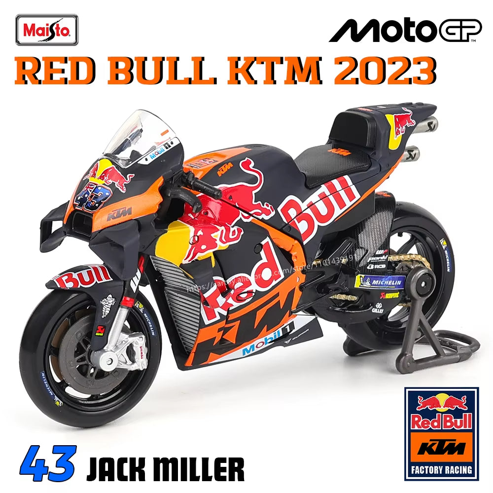1:18 NEW 2023 Red Bull KTM Factory Racing #43 #33 Moto GP Racing Casting Alloy Motorcycle Model Collection Gift Toy