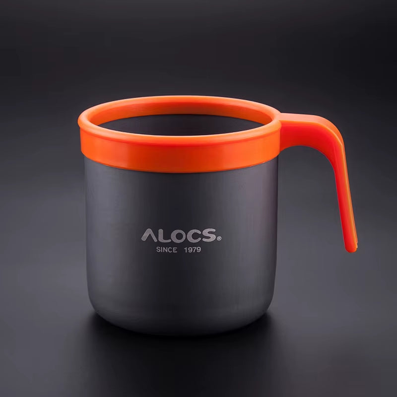Alocs TW-401 Outdoor Portable 400Ml Aluminium Alloy Camping Water Cup Mug Coffee Cup Teacup for Travel Hiking Backpacking