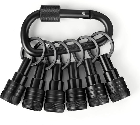Upgraded 6PCS Bit Holders Keychain, 1/4 Inch Hex Shank Bit Holders, Quick-Change