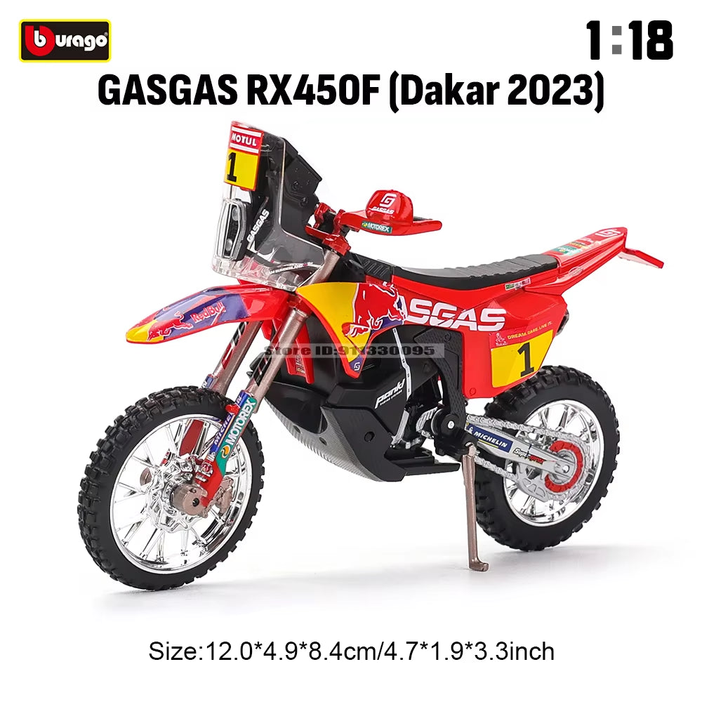 1:18 Red Bull KTM 450 Rally KTM 450 SX-F 2018 Authorized Simulation Alloy Motorcycle Model Toy Car Gift Collection