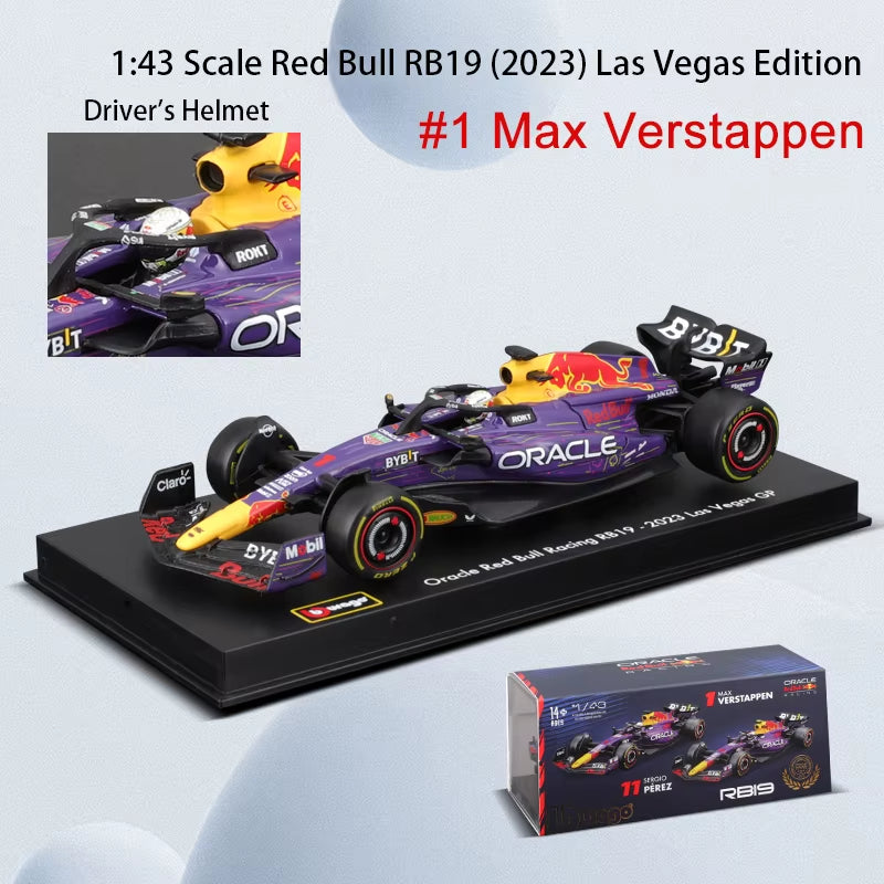 1:43 2024 RB20 F1 Red Bull Racing TAG Heuer 2023 RB19 Miami #1 Verstappen #11 Perez Alloy Car Die Cast Model Toy