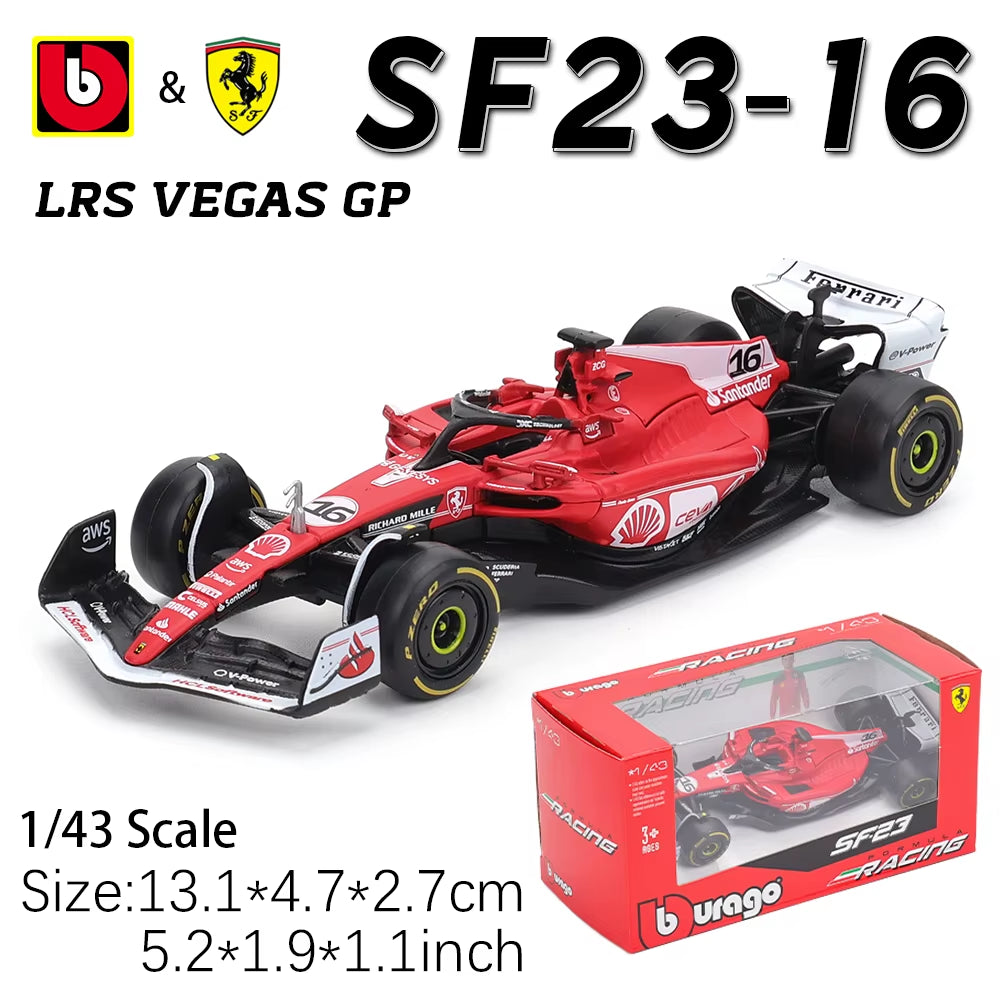 1:43 2024 2023 F1 Scuderia Ferrari SF24 SF23 #16 Lecler #55 Sainz Jr Alloy Luxury Car Die Cast Car Model Toy Series