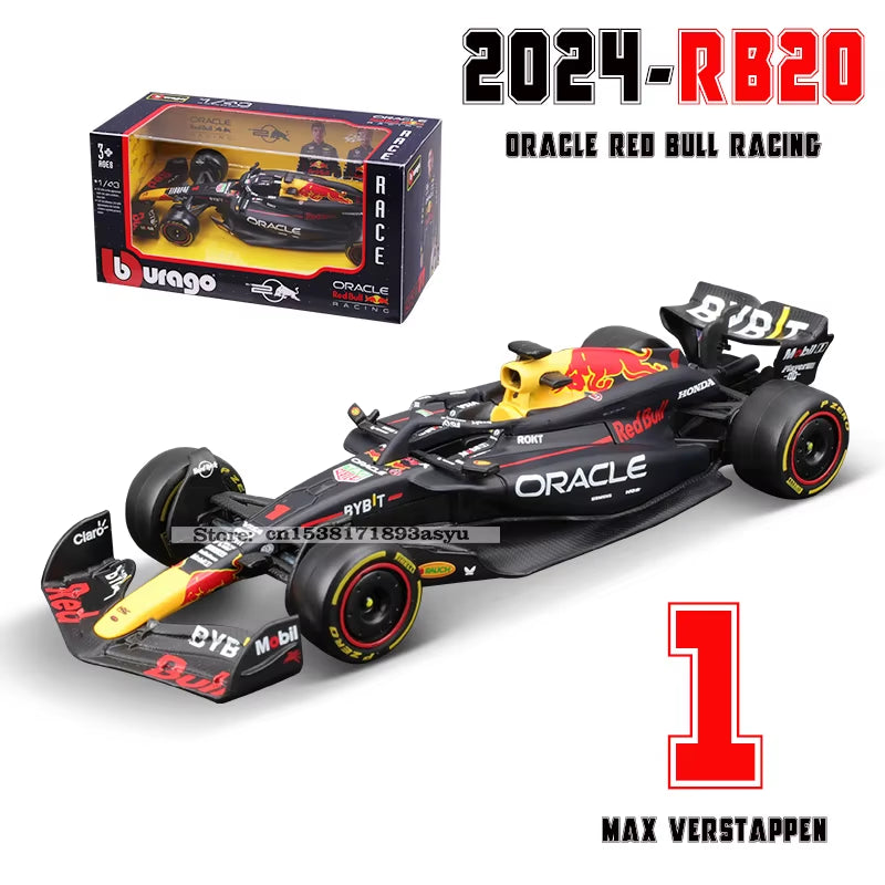 1:43 2024 RB20 F1 Red Bull Racing TAG Heuer 2023 RB19 Miami #1 Verstappen #11 Perez Alloy Car Die Cast Model Toy