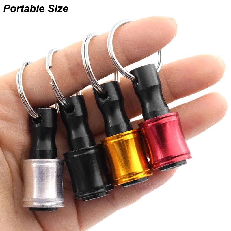 Screwdriver Bit Holder Keychain with Carabiner 1/4 Hex Shank Quick Release Extension Bar Screw Adapter Attachment Small Tool