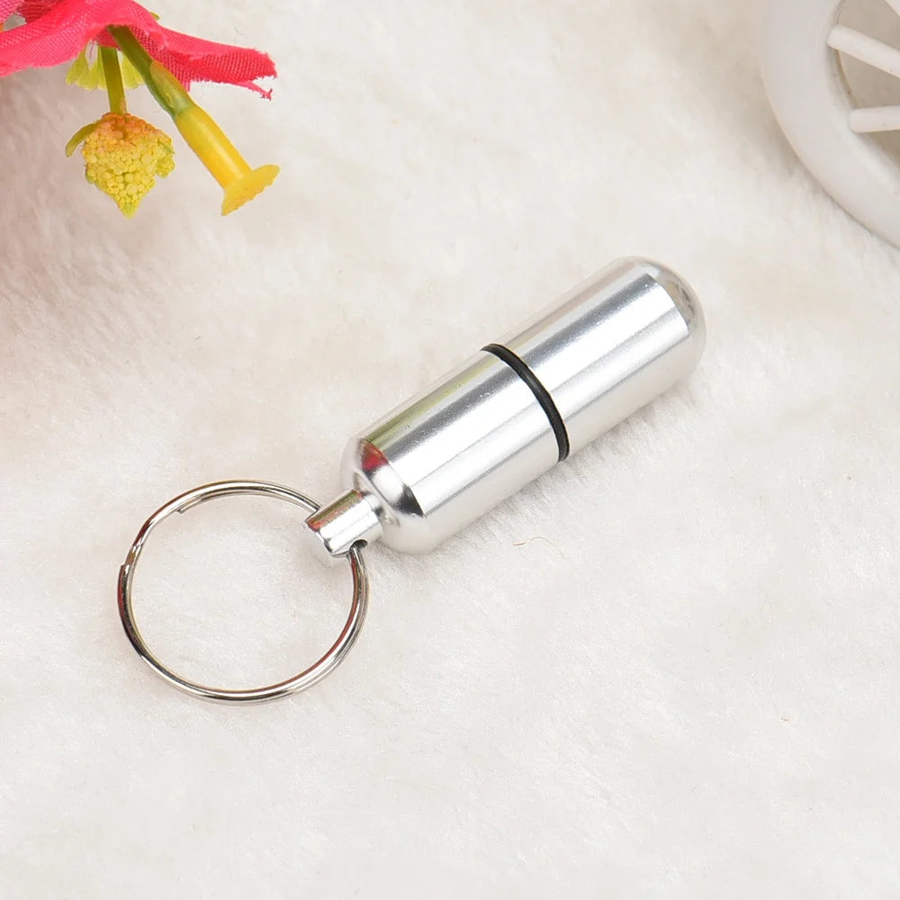 Heavy Duty Backpack New Mini Waterproof Aluminum Medicine Pill Box Bottle Holder Container Keychain Seventy2 System