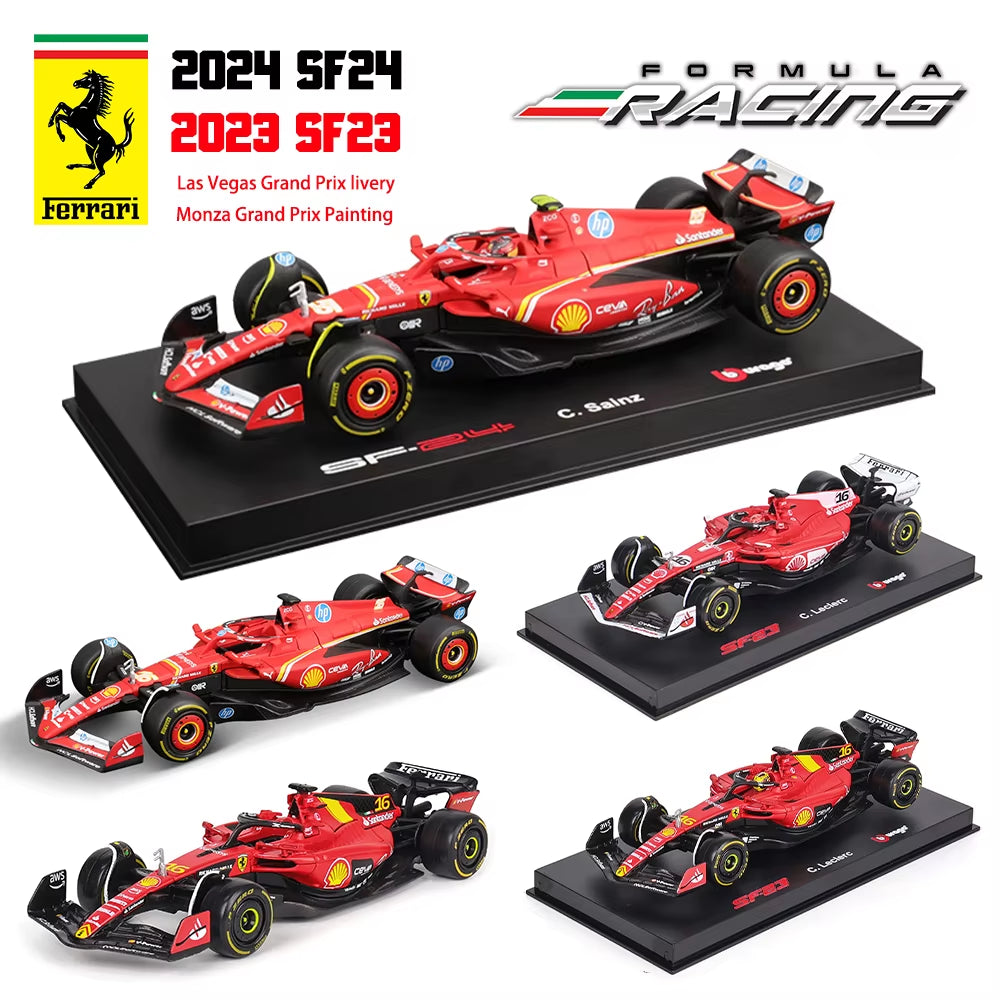1:43 2024 2023 F1 Scuderia Ferrari SF24 SF23 #16 Lecler #55 Sainz Jr Alloy Luxury Car Die Cast Car Model Toy Series