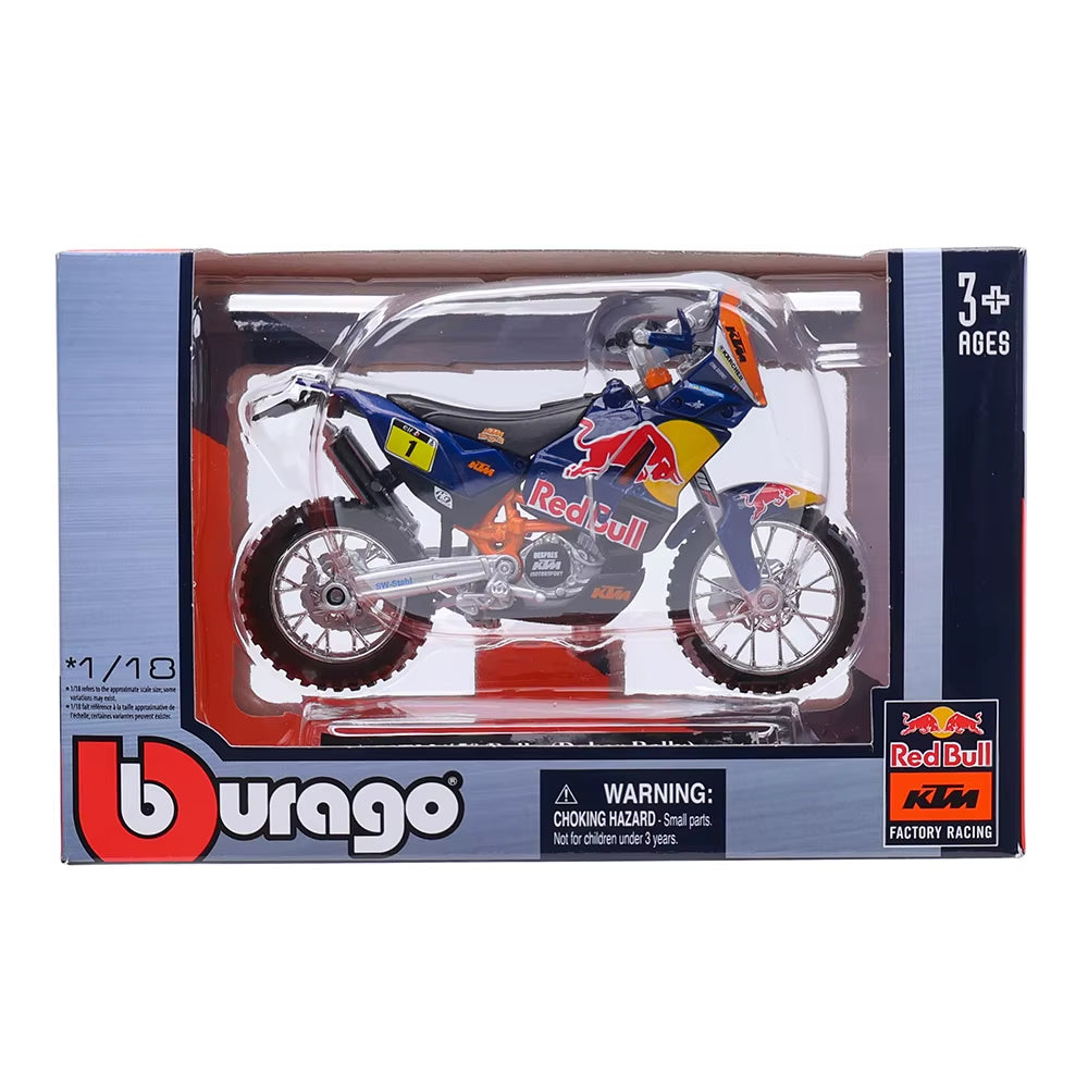1:18 Red Bull KTM 450 Rally KTM 450 SX-F 2018 Authorized Simulation Alloy Motorcycle Model Toy Car Gift Collection