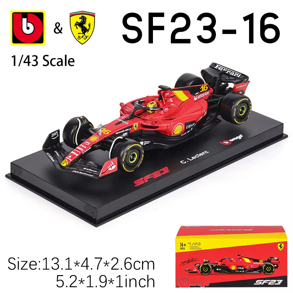 1:43 2024 2023 F1 Scuderia Ferrari SF24 SF23 #16 Lecler #55 Sainz Jr Alloy Luxury Car Die Cast Car Model Toy Series