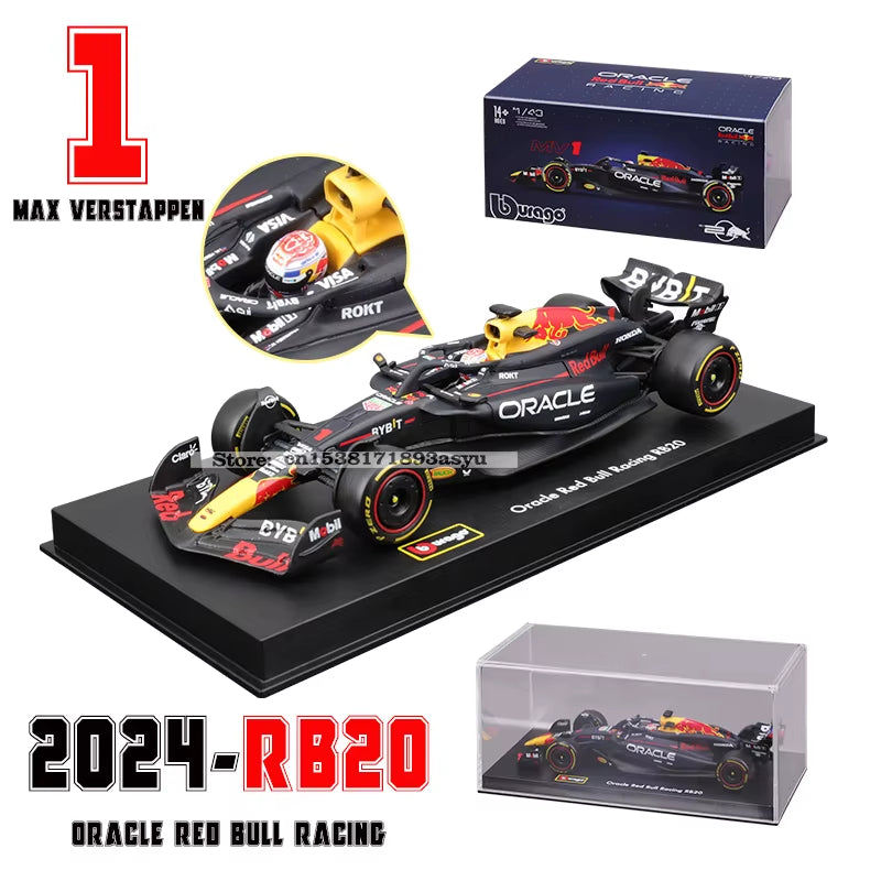 1:43 2024 RB20 F1 Red Bull Racing TAG Heuer 2023 RB19 Miami #1 Verstappen #11 Perez Alloy Car Die Cast Model Toy