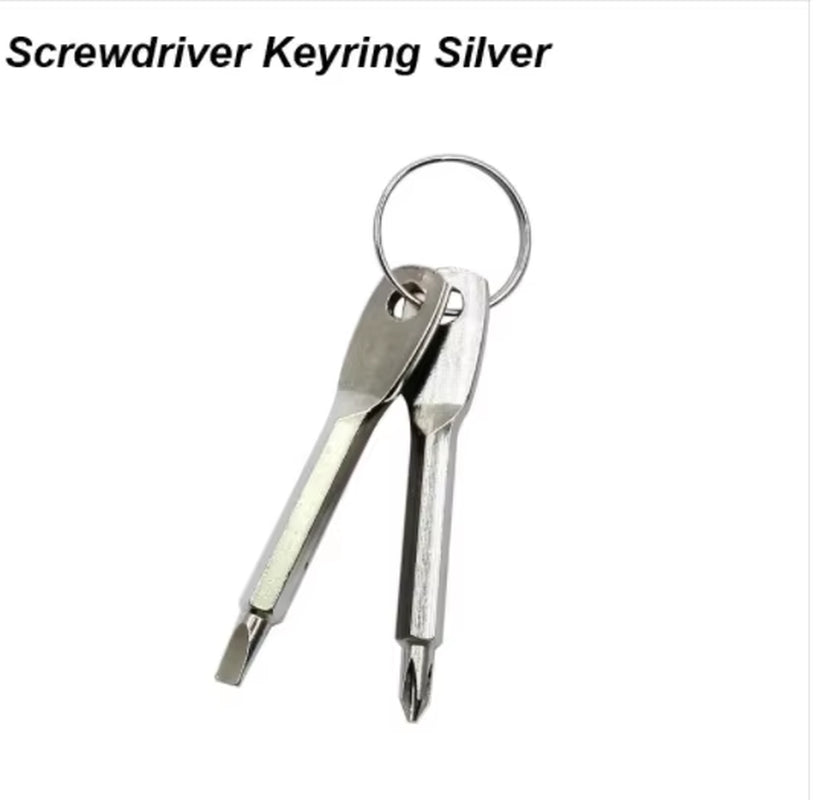 Portable Phillips Slotted Screwdriver Set Key Ring Keychain Mini Pocket Keyring Cross Screw Driver Repair Tool Gadget EDC Small