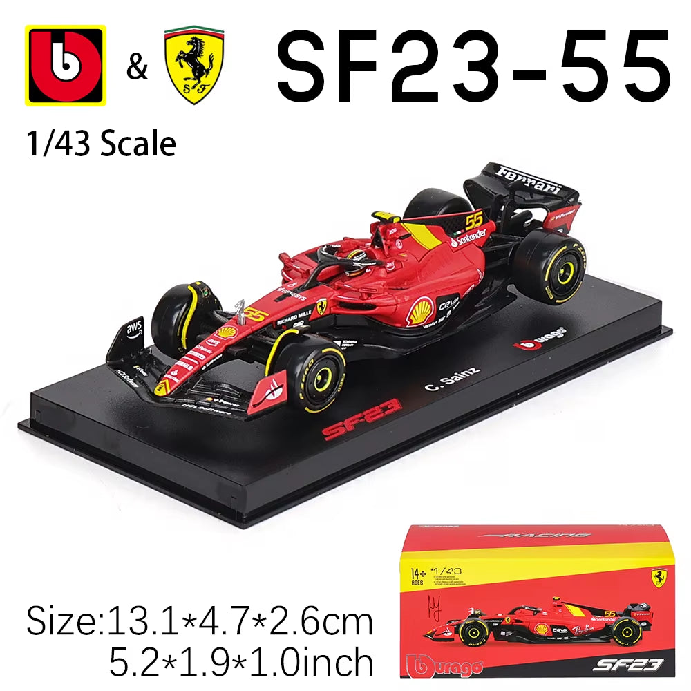 1:43 2024 2023 F1 Scuderia Ferrari SF24 SF23 #16 Lecler #55 Sainz Jr Alloy Luxury Car Die Cast Car Model Toy Series