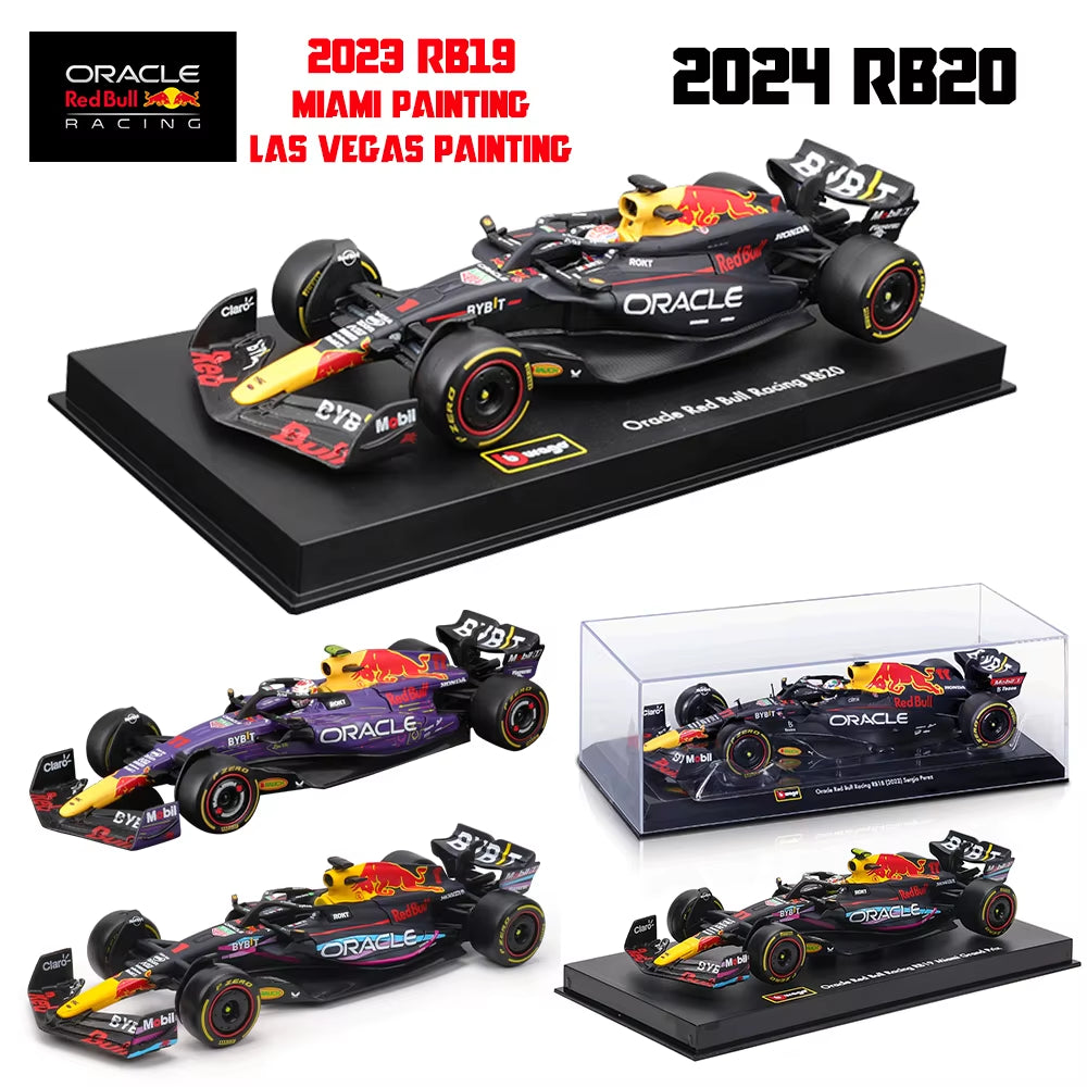 1:43 2024 RB20 F1 Red Bull Racing TAG Heuer 2023 RB19 Miami #1 Verstappen #11 Perez Alloy Car Die Cast Model Toy