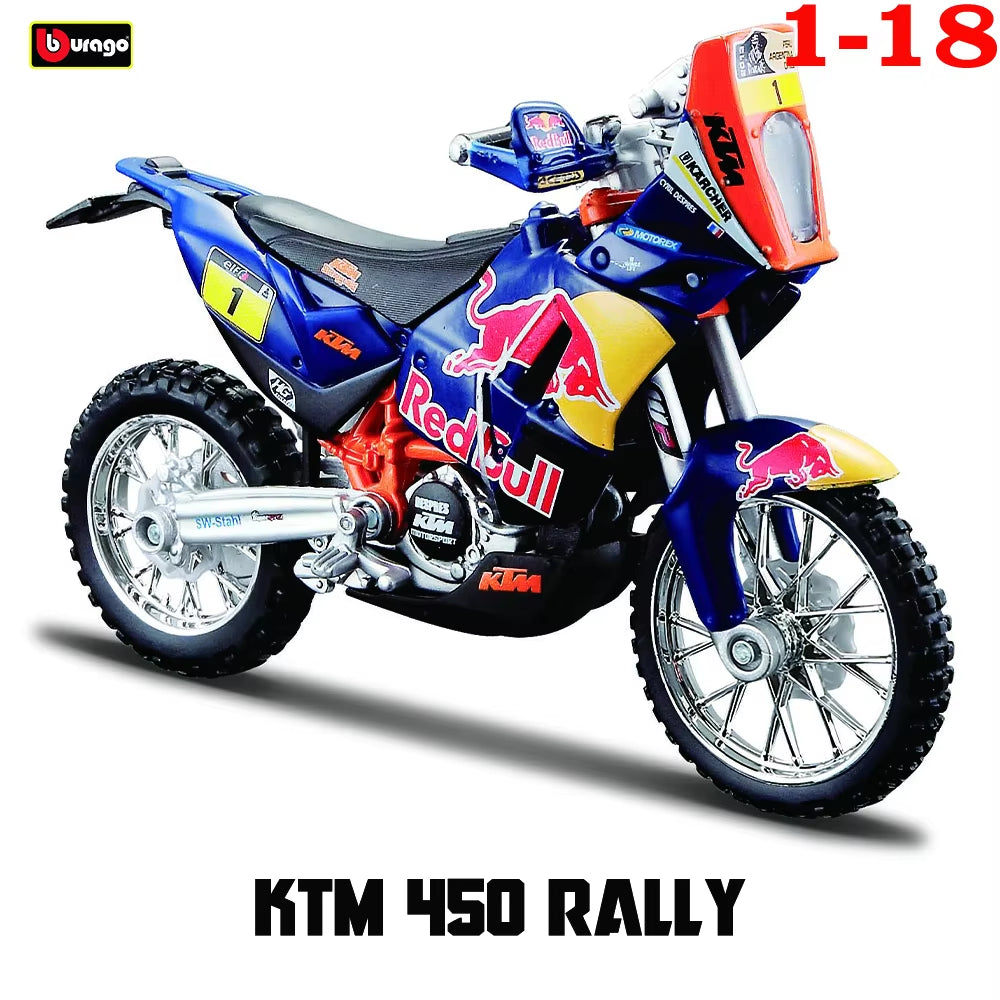 1:18 Red Bull KTM 450 Rally KTM 450 SX-F 2018 Authorized Simulation Alloy Motorcycle Model Toy Car Gift Collection