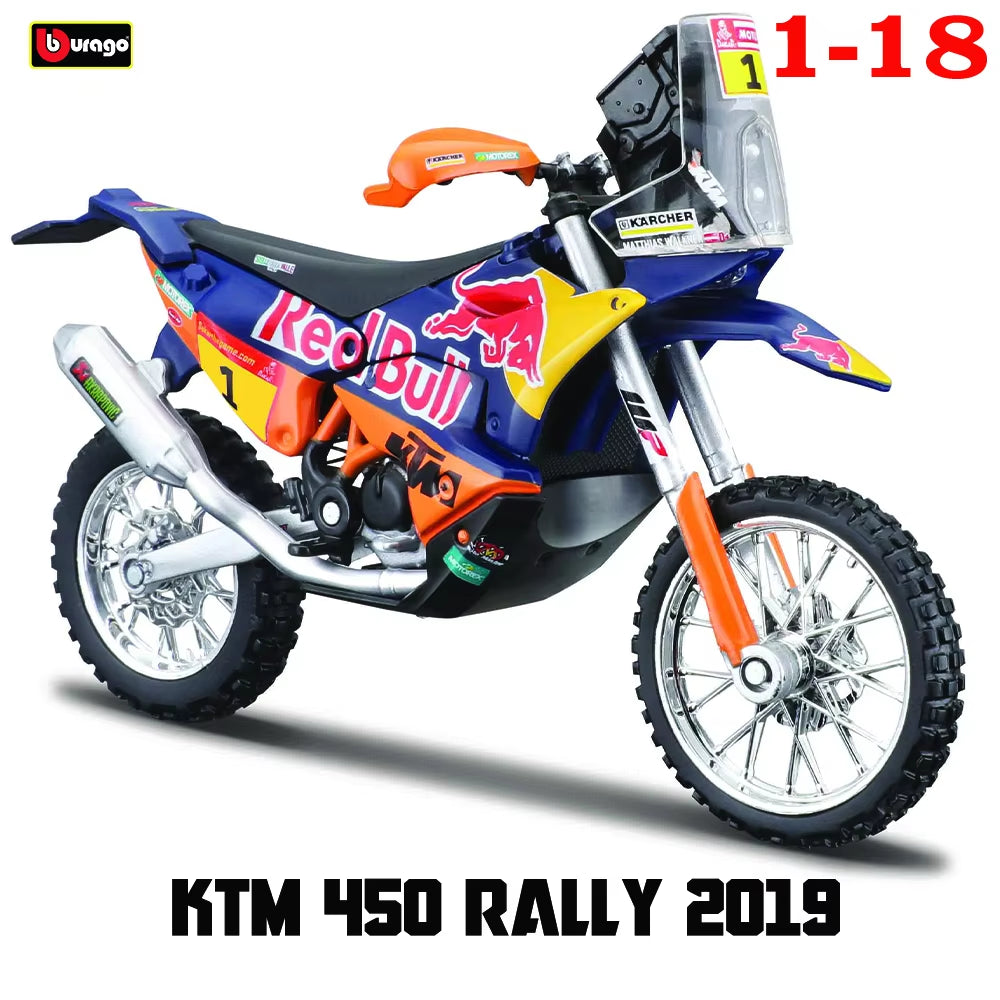 1:18 Red Bull KTM 450 Rally KTM 450 SX-F 2018 Authorized Simulation Alloy Motorcycle Model Toy Car Gift Collection