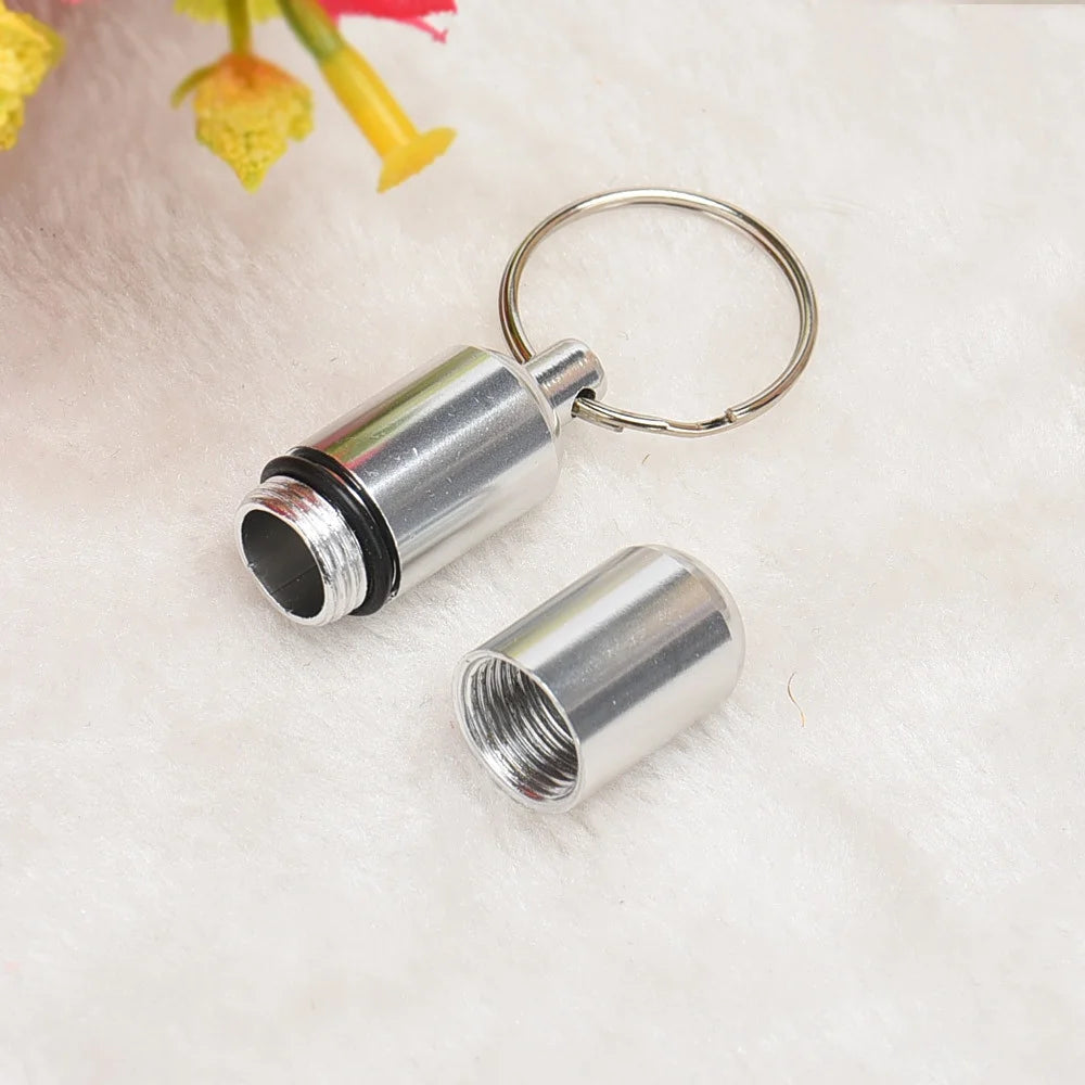 Heavy Duty Backpack New Mini Waterproof Aluminum Medicine Pill Box Bottle Holder Container Keychain Seventy2 System