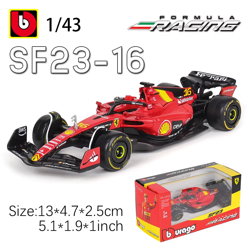 1:43 2024 2023 F1 Scuderia Ferrari SF24 SF23 #16 Lecler #55 Sainz Jr Alloy Luxury Car Die Cast Car Model Toy Series