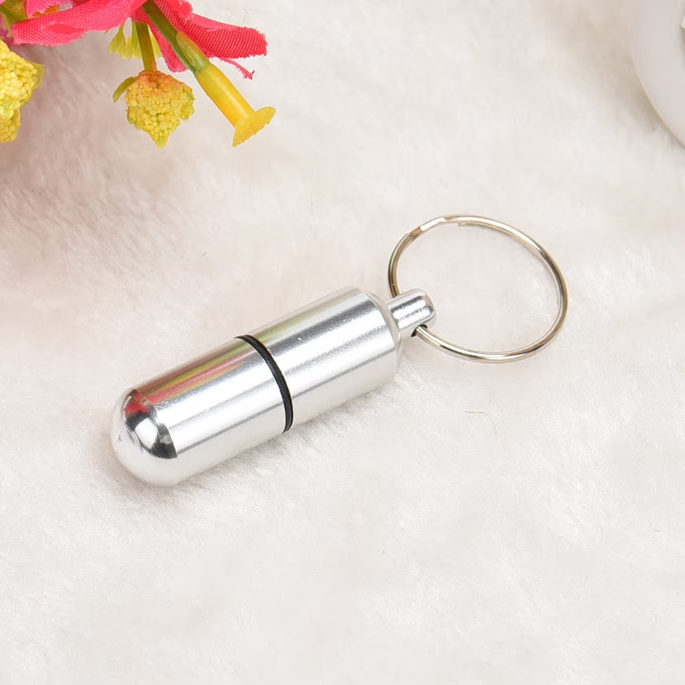 Heavy Duty Backpack New Mini Waterproof Aluminum Medicine Pill Box Bottle Holder Container Keychain Seventy2 System